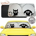 thumbnail image 1 of HOMEYA Car SUV Windshield Sun Shade Front Visor Reflective Protector Twist Sunshade Universal (Dogs & Cats), 1 of 8