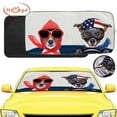 thumbnail image 1 of HOMEYA Car SUV Windshield Sun Shade Front Visor Reflective Protector Twist Sunshade Universal (Dogs in Hoodie), 1 of 8