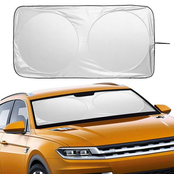 HOMEYA Car Windshield Sunshade Cover Visor, Foldable Front Window Sun Shade for Most Car SUVs and Trucks, Keep Vehicle Cool, Silver