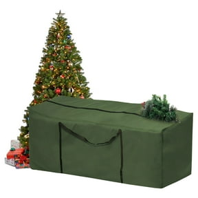 HOMEYA Christmas Tree Storage Bag Fits Up To 9ft Tall, Large Storage Container Wide Opening for Trees Holiday Decorations Cushion Furniture, Green