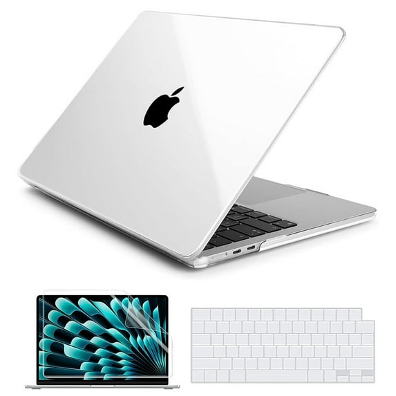 HOMEYA Compatible with MacBook Air 13 inch Case, 2025-2022 M4 A3240 M3 A3113 M2 A2681 Hard Shell Case&Keyboard Skin Cover&Screen Protector, Crystal Clear