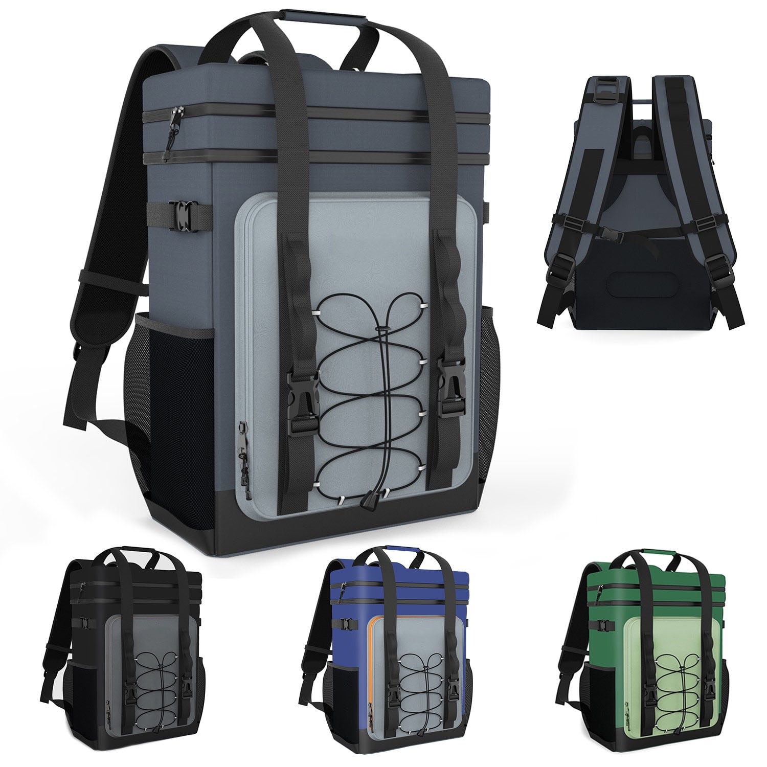 HOMEYA Cooler Backpack,40 Cans Backpack Cooler Insulated Leak Proof,Portable Multifunctional Double Deck Camping Coolers Bag for Picnic Hiking Travel,Dark Gray