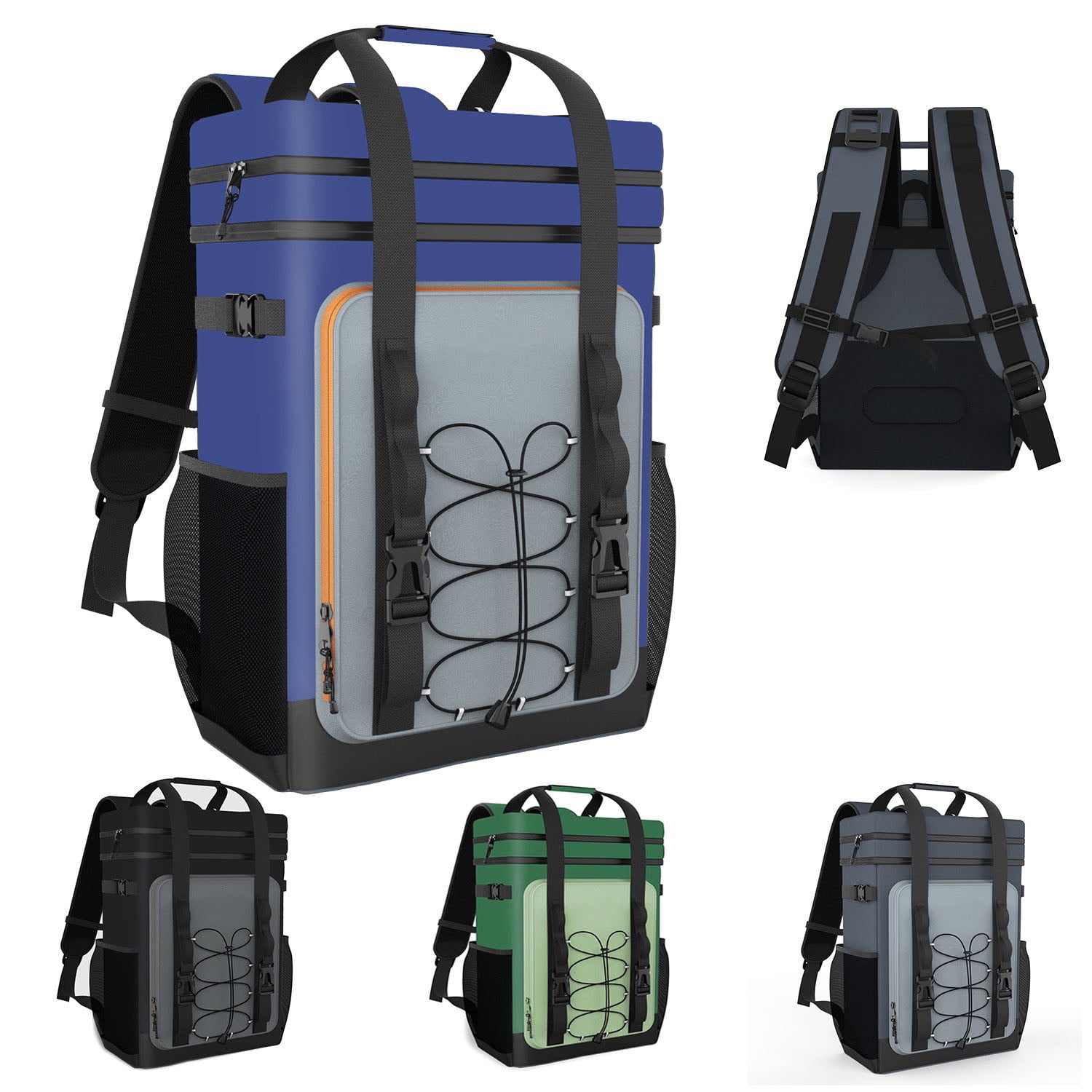 HOMEYA Cooler Backpack,40 Cans Backpack Cooler Insulated Leak Proof,Portable Multifunctional Double Deck Camping Coolers Bag for Picnic Hiking Travel,Navy Blue