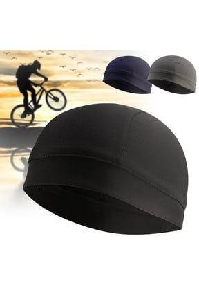 Cooling Skull Caps Helmet Liner Outdoor Sport Beanie Cap Sweat Wicking Cycling Bicycle Bike Hat Windproof Head Protection Thermal Riding Cap for Men and Women, Black