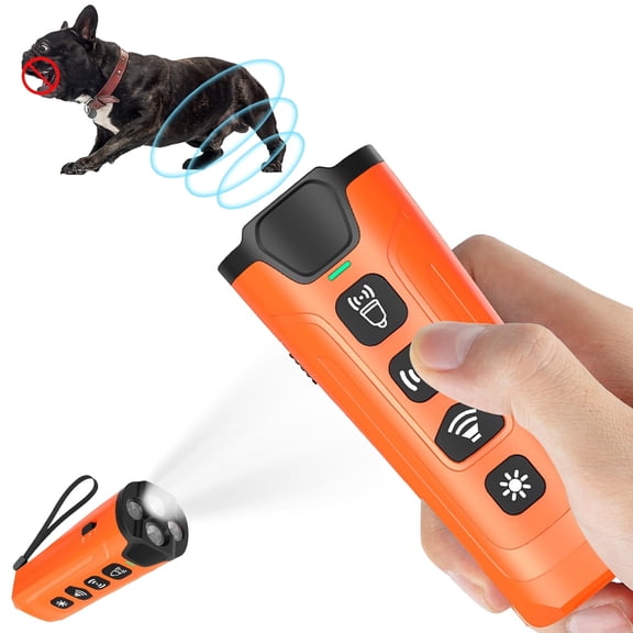 HOMEYA Dog Bark Deterrent Devices, Rechargeable Anti Barking Device for Dogs with LED Flashlight, Long Range Ultrasonic 50ft