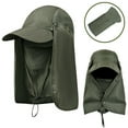 thumbnail image 1 of HOMEYA Foldable Sun Hat with Neck Cover,Outdoor UPF 50+ Sun Protection Fishing Hat,Breathable Baseball Cap with Face Mask for Fishing Hiking,Army Green, 1 of 10
