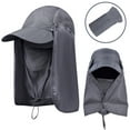 thumbnail image 1 of HOMEYA Foldable Sun Hat with Neck Cover,Outdoor UPF 50+ Sun Protection Fishing Hat,Breathable Baseball Cap with Face Mask for Fishing Hiking,Dark Gray, 1 of 10