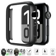 thumbnail image 1 of HOMEYA For Apple Watch Series 10 42MM Screen Protector Case , iWatch Protective Face Cover with Tempered Glass Film for Women Men, Black, 1 of 9