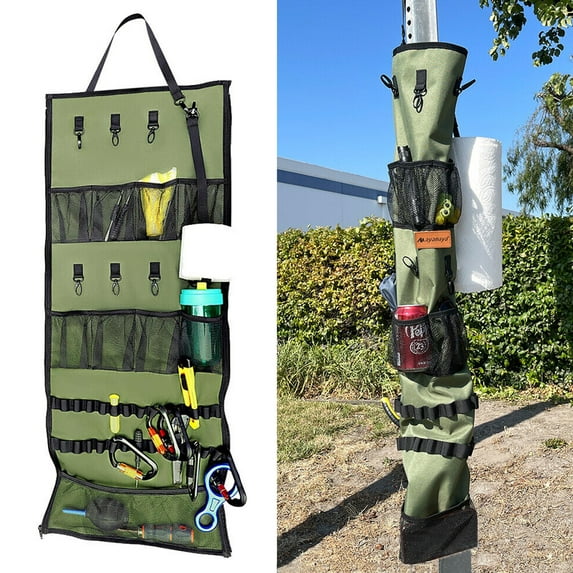 HOMEYA Hanging Storage Canopy Organizer Camping Awning Holder Outdoor Paper Trash Bag