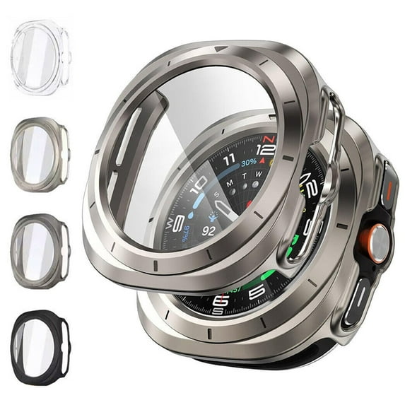 HOMEYA Hard PC Screen Protector Case for Samsung Galaxy Watch Ultra/Ultra 2 47mm, Full Protective Bumper Cover for Galaxy Watch Ultra- Titanium Gold