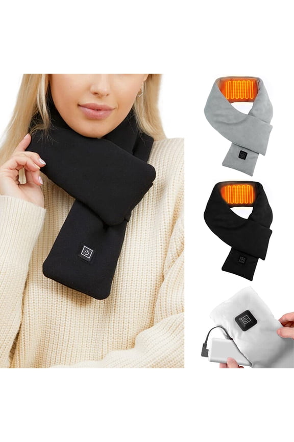 Heated Scarf for Women Men, Three Temp Setings Winter Warm Neck Heating Pad, USB Powered By Power Bank (With Power Bank)