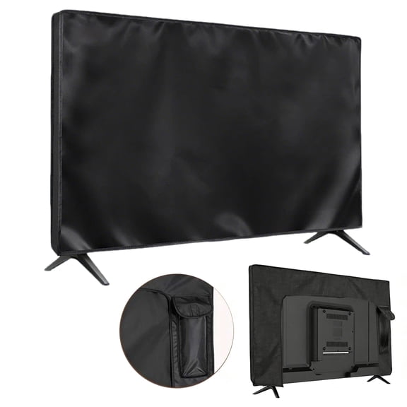 HOMEYA Indoor 52-55" TV Cover Flat Screen Television Protector Dust Cover with Remote Control Pocket, Black