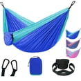 thumbnail image 1 of HOMEYA Kids Camping Hammock,Ultralight Portable Parachute Nylon Sling Swing Hammock,Durable Kids Camping Gear with Tree Strap & Carabiners,Up to 500lbs, 1 of 7