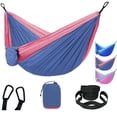 thumbnail image 1 of HOMEYA Kids Camping Hammock,Ultralight Portable Parachute Nylon Sling Swing Hammock,Durable Kids Camping Gear with Tree Strap & Carabiners,Up to 500lbs, 1 of 6