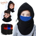 thumbnail image 1 of HOMEYA Kids Winter Hats Balaclava Fleece Ski Mask Windproof Warm Adjustable, Face Mask Snow Hood Neck Warmer for Boys Girls Toddler - Blue, 1 of 8