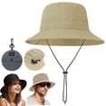 thumbnail image 1 of HOMEYA Men Women Bucket Sun Hat Waterproof Wide Brim Foldable Boonie Fishing Hiking Cap - Khaki, 1 of 10