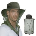 thumbnail image 1 of HOMEYA Mosquito Mesh Sun Hat with Head Net Outdoor Wide Brim, Bee Bug Protection for Fishing Hiking Gardening, 1 of 9