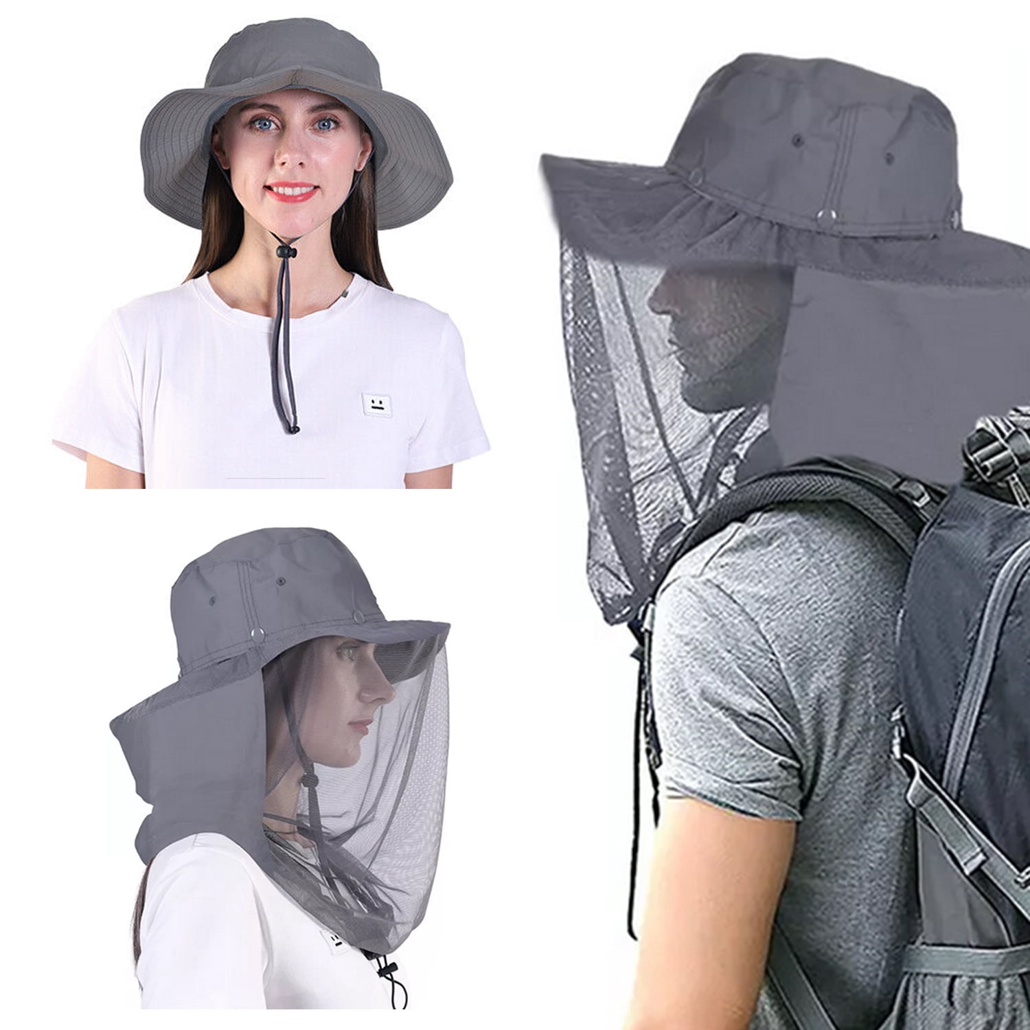 AGGAFA Mosquito Head Net Hat, Providing A Physical Barrier To Help Keep Mosquitoes And Bugs Away From Your Face When Gardening, Farming, Fishing, And Camping (Light Grey Hat) In | Whizz