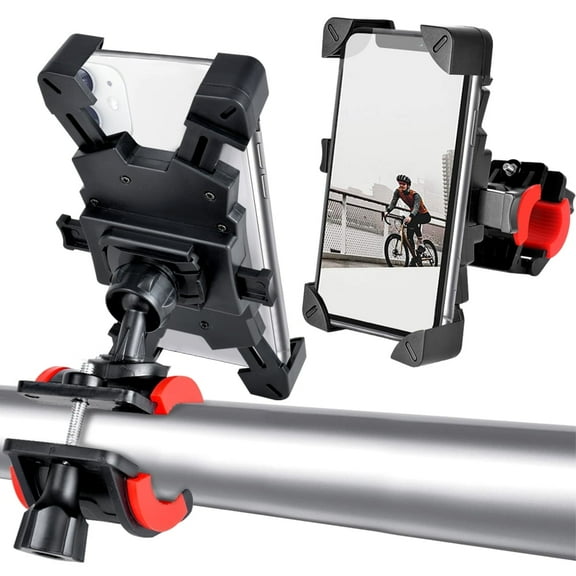 HOMEYA Motorcycle Phone Mount, Phone Holder for Bicycle, 360 Rotatable Electrocar Cell Phone Mount Universal Compatible with iPhone 15/14/13/Pro Max/X/7/8/Plus, More 4"-7.2" Smartphones