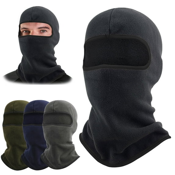 HOMEYA Polar Fleece Balaclava Winter Warm Face Mask Hood Thermal Neck Gator Ski Motorcycle Cycling Helmet Liner, Men Women, Dark Green