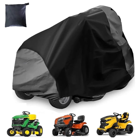 HOMEYA Riding Lawn Mower Cover, Heavy Duty 600D Waterproof Oxford Tractor Cover UV & Dust & Water Resistant, Universal Fit Decks up to 54" with Drawstring & Storage Bag, Black/Gray