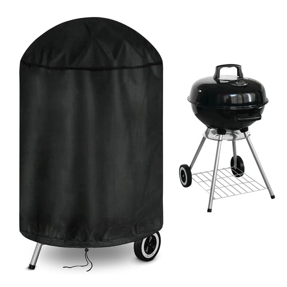 HOMEYA Round Grill Cover, 30" Waterproof Kettle Grill Cover Charcoal Barbecue BBQ Patio Fire Pit Protector