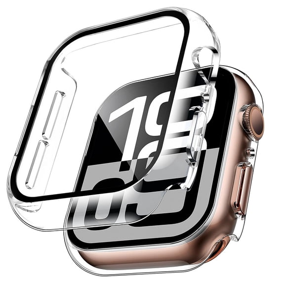 HOMEYA Rugged Case Compatible for Apple Watch 42mm Series 10 with Tempered Glass Screen Protector,Hard PC Protective Cover Case Shockproof Bumper for iWatch 42mm,Clear