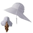 thumbnail image 1 of HOMEYA Sun Hat with Neck Flap for Women,Outdoor UV Protection Ponytail Wide Brim Bucket Hats,Foldable Summer Beach Fishing Hat for Hiking Gardening,Gray, 1 of 9