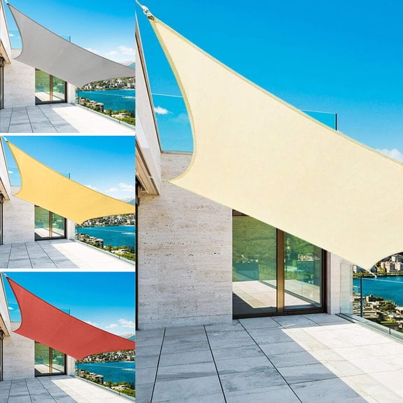 HOMEYA Sun Shade Sail Rectangle 8' x 12' Outdoor Garden Patio Party Sunscreen Awing Triangle Canopy 98% UV Block with Free Rope