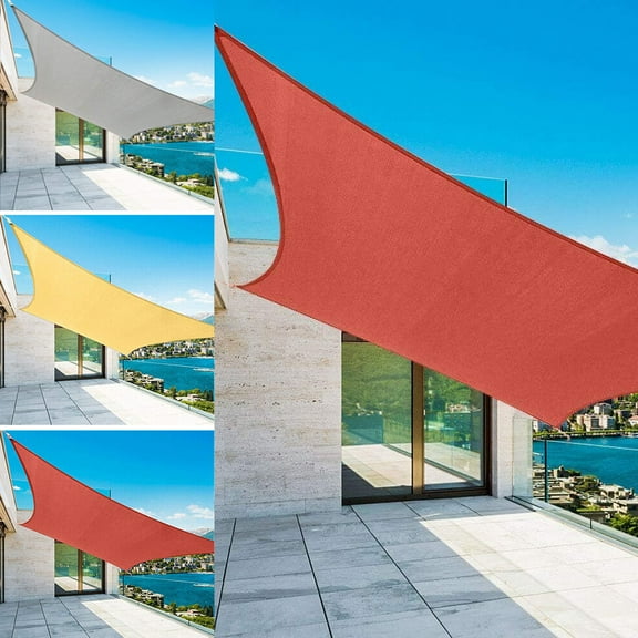 HOMEYA Sun Shade Sail Rectangle 8' x 12' Outdoor Garden Patio Party Sunscreen Awing Triangle Canopy 98% UV Block with Free Rope