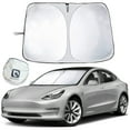 thumbnail image 1 of HOMEYA Tesla Model Y / Model 3 Sunshade, 240T Car Sun Shields for Windshield, Foldable Window Sun Shade for UV Rays Protection, Windshield Screen Covers Sun Visor for Front Window fit for  Model Y / 3, 1 of 7