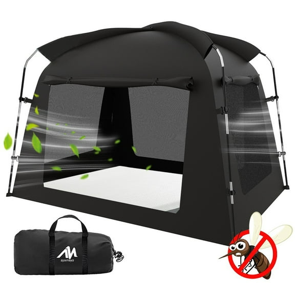 HOMEYA Twin Size Bed Tent Portable Indoor Dream Privacy Sleeping Black Out Canopy with 2 Doors for Adults Kids