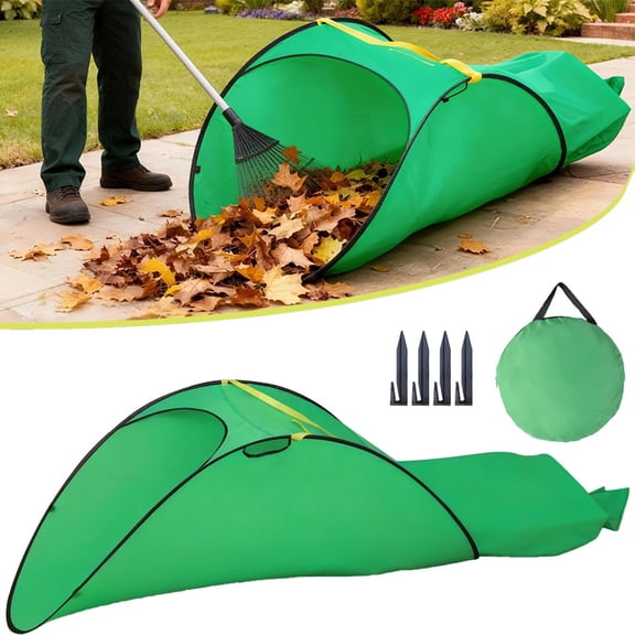 HOMEYA Upgraded Large Leaf Collector, Foldable and Portable Pop Up Lawn and Leaf Collector, Reusable Yard Garden Bags for Leaves Lawn Trash