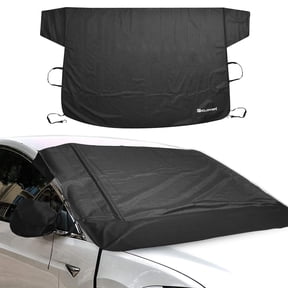 HOMEYA Windshield Cover for Ice and Snow, Car Windshield Snow Cover with Mirror Protector+Built-in Security Panels Winter Windshield Covers Shield Frost Blocker Fit Most Sedans Trucks and SUVs