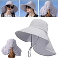 thumbnail image 1 of HOMEYA Women Wide Brim Ponytail Sun Hat With Neck Flap for  Fishing Gardening Outdoor UV Protection, Gray, 1 of 9