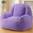 thumbnail image 1 of HOMGUAVA Bean Bag Chair with Soft Sherpa for Adults, Lazy Sofa for Bedroom & Living Room, Purple, 1 of 7