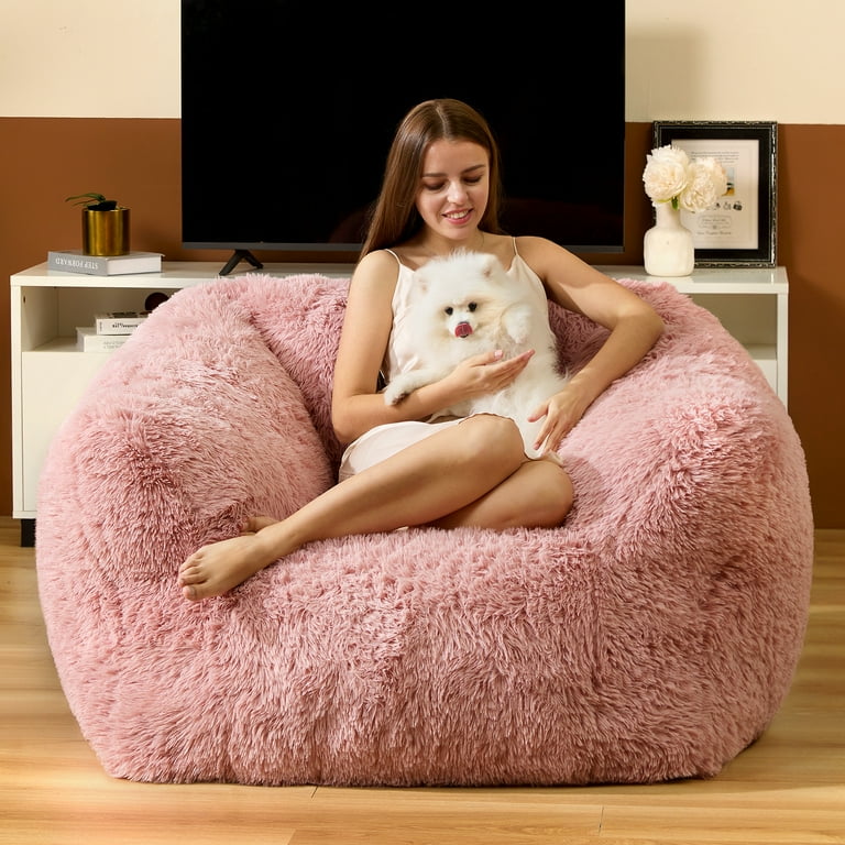 HOMGUAVA Giant Bean Bag Chair for Adults, Plush Bean Bag Lazy Sofa