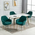 thumbnail image 1 of HOMHUM Accent Arm Chairs Upholstered Velvet Dining Chairs Set of 4, Golden Legs, Indoor, Green, 1 of 7