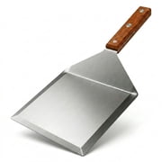 Stainless Steel Large pancakes Grill Spatula - 6 x 5 inch Heavy Duty Metal Spatula with Cutting Edges, Kitchen Griddle grilling Accessories, Smashed Burger Turner Scraper