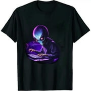 HOMICOZI Alien Cyborg DJ Robot Record Techno Music Cool Aliens T-Shirt