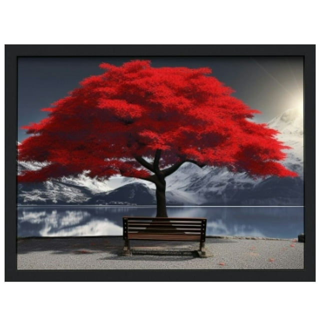 HOMICOZI Black and White Red Tree Wall Art Canvas Print Picture Large