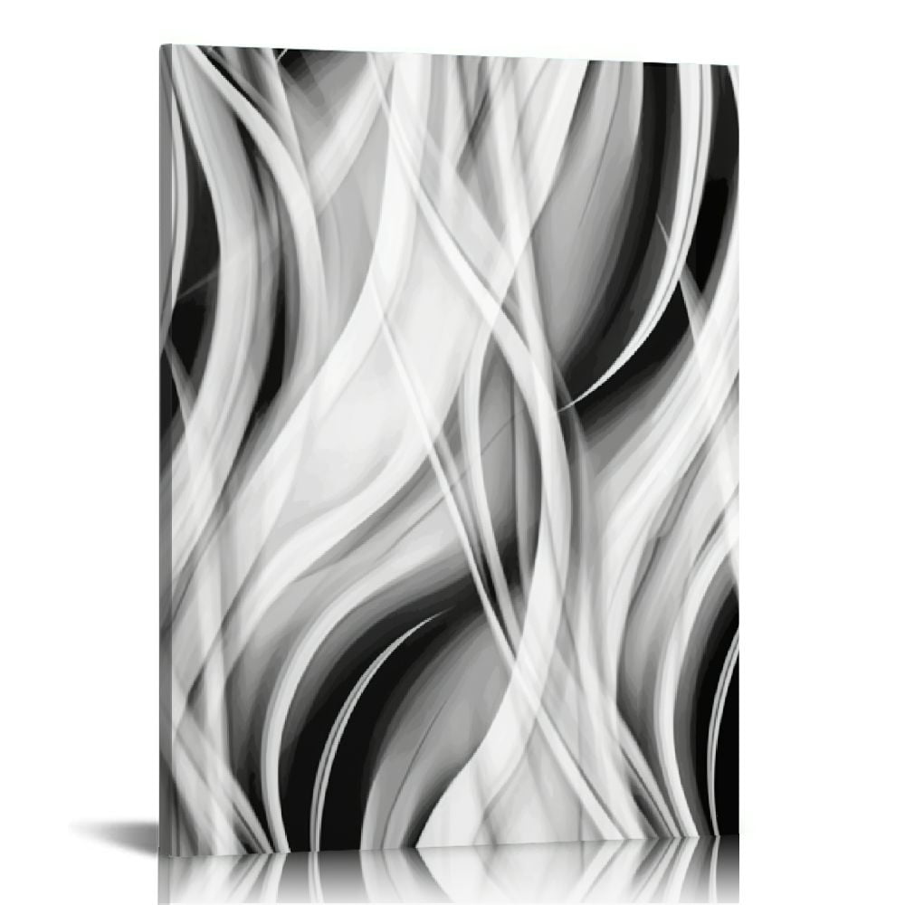 HOMICOZI Black and White Grey Wall Art for Bedroom, Abstract Lines Art