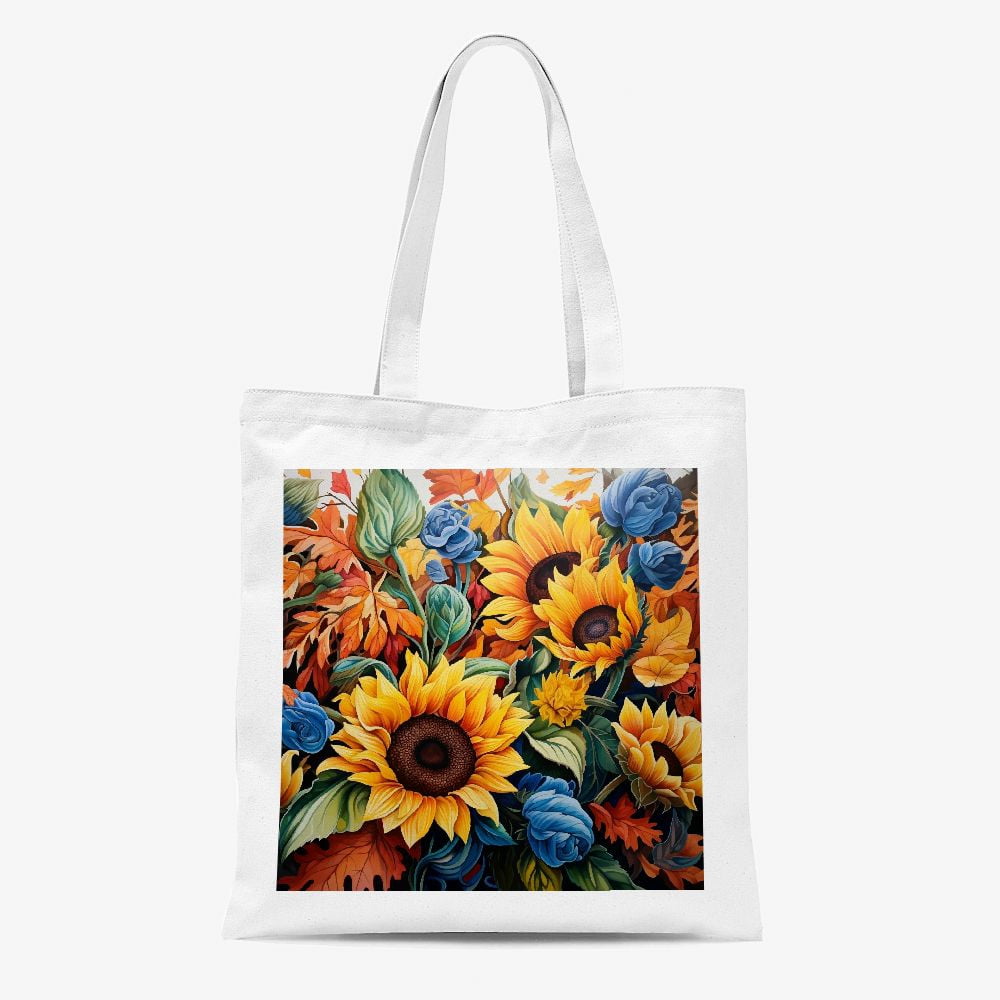 XRUIBZI Flower Canvas Tote Bag For Women - Reusable Cotton Shopping & Beach Bag