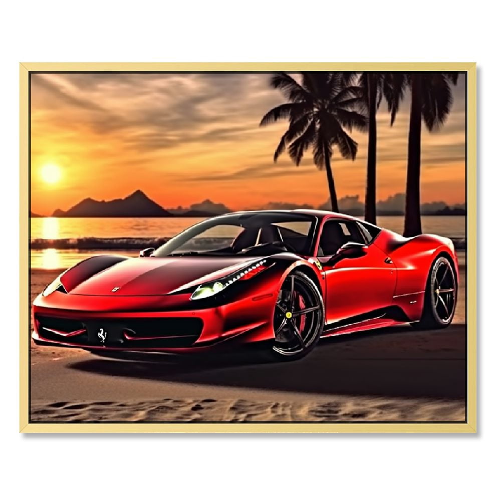 HOMICOZI Car Poster Decor Black and White Wall Art Framed