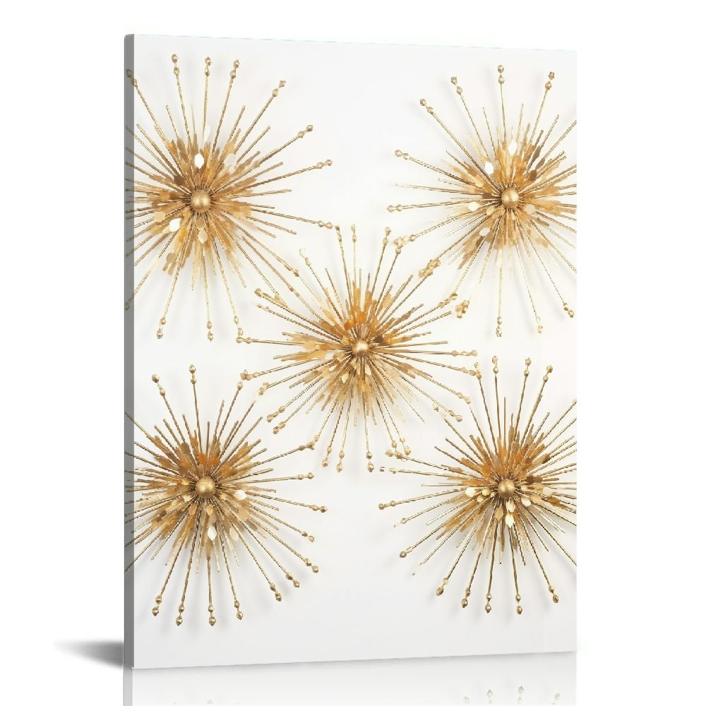 HOMICOZI Fetco Habitat Cabers Gold Starbursts Metal Wall Art, Metallic