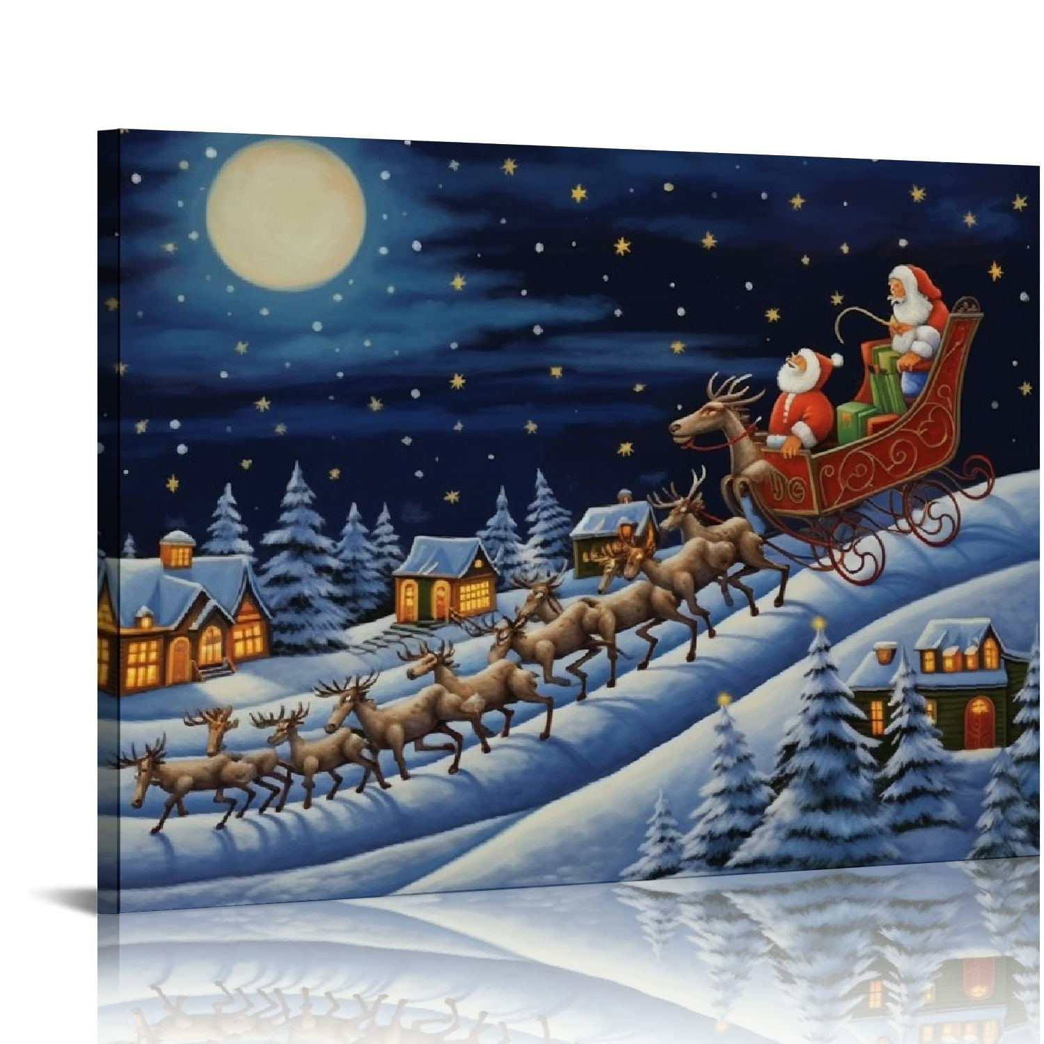 HOMICOZI Gallery Wrapped Canvas Christmas Wall Art Print for Holiday