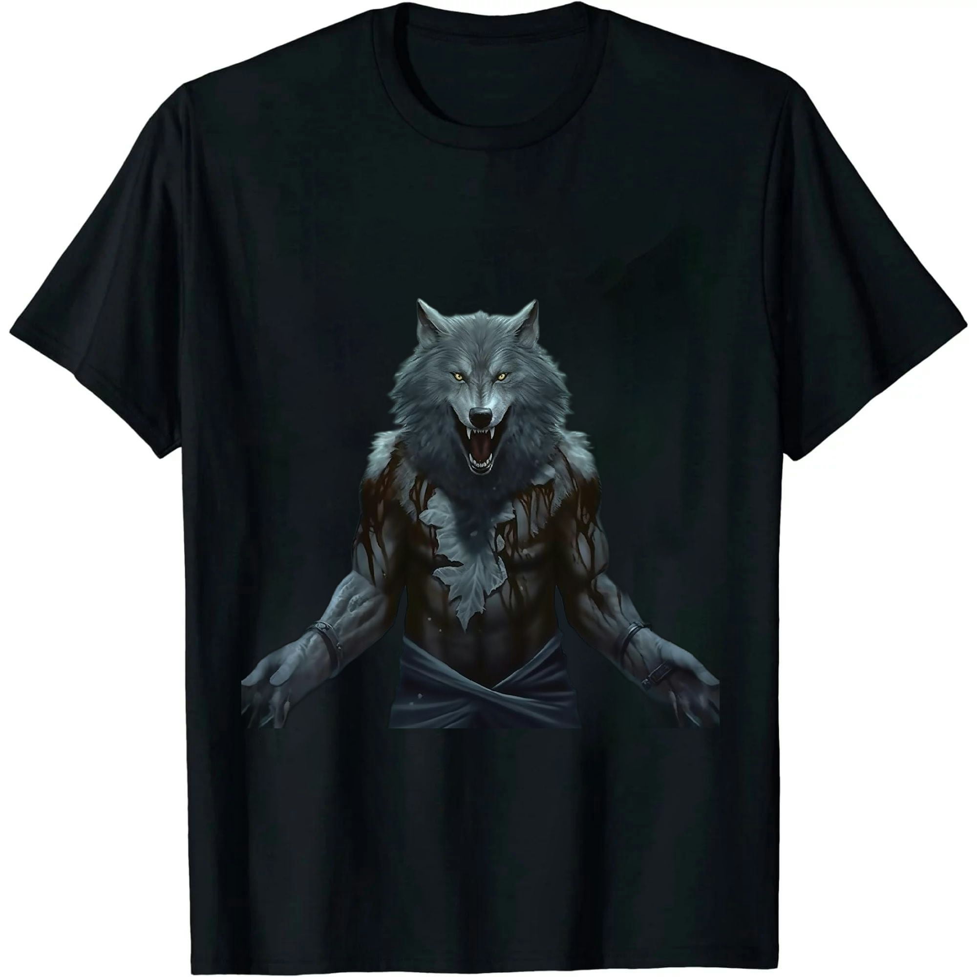 HOMICOZI Human Cool Funny Alpha Wolf Meme TShirt