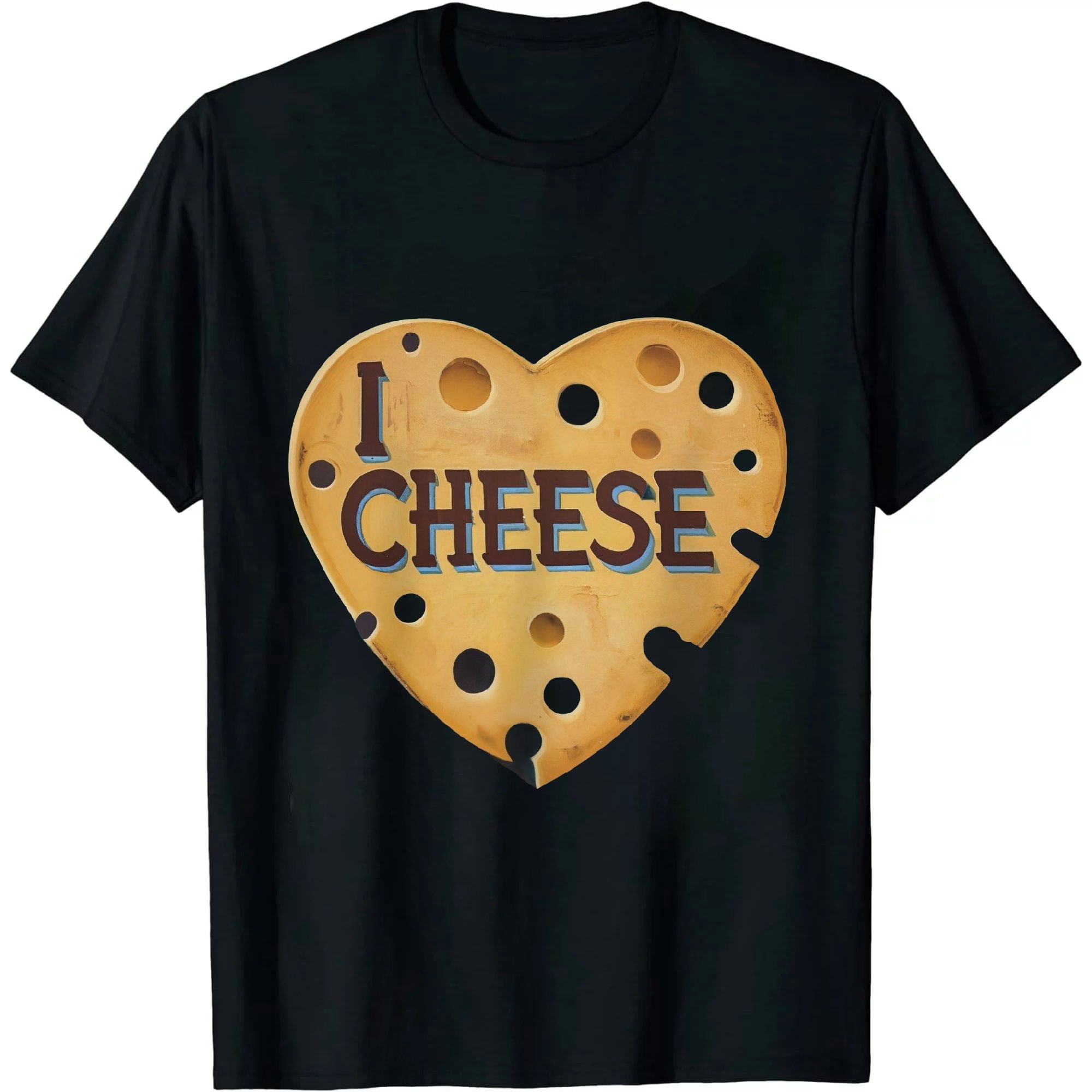 I Love Cheese T-Shirt Cheese Heart Design Tee I Love Cheese T-Shirt Cheese Heart Design Tee