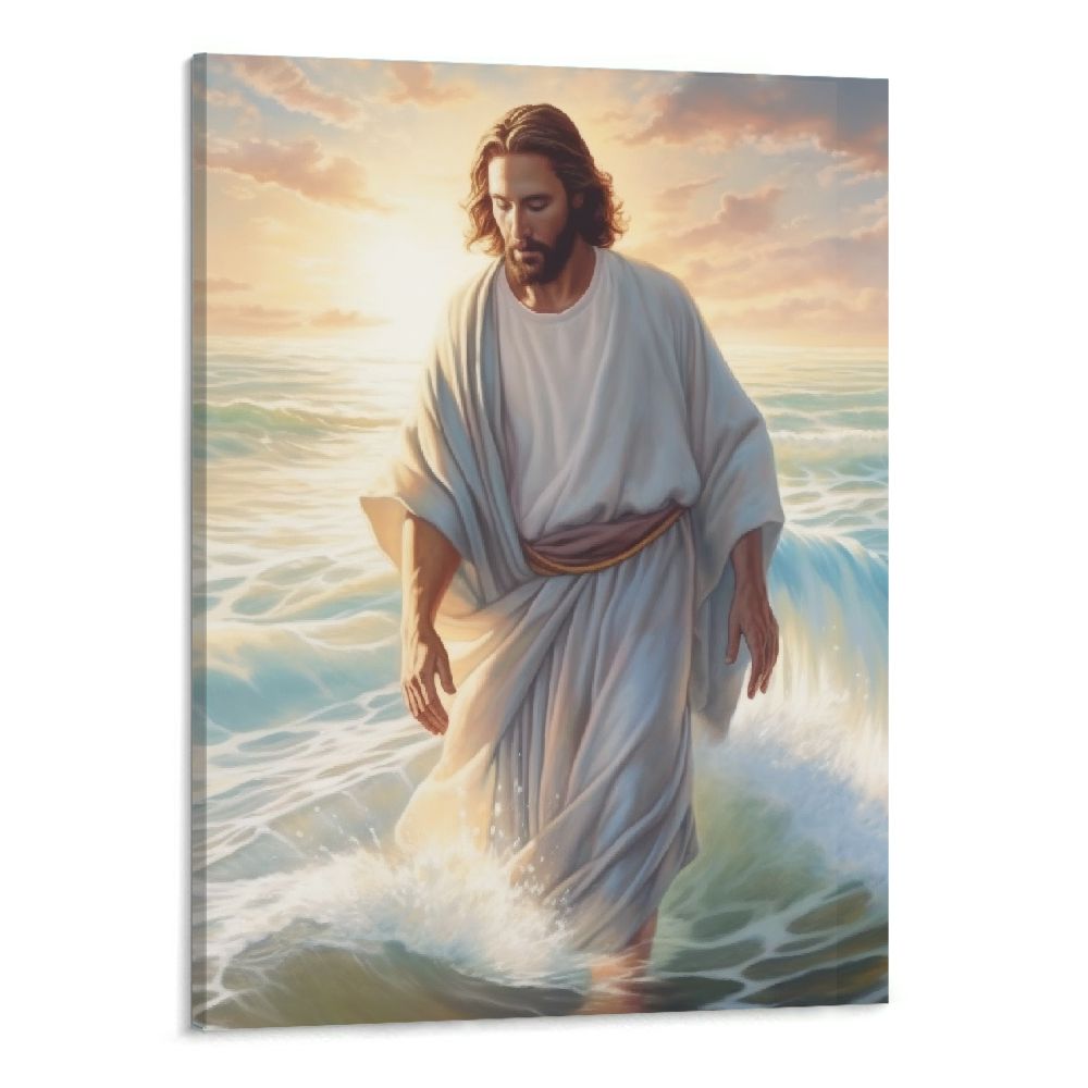 HOMICOZI Jesus Christ Walking on the Beach Poster Catholic Canvas Print ...