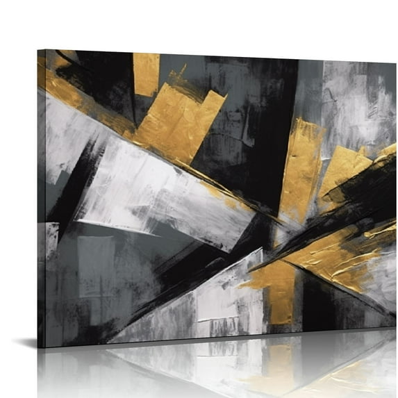 HOMICOZI Large Wall Art Gold Wall Decor Black And White Picture Painting Artwork for Bedroom Dinning Room Framed Canvas Art Modern Home Decoration
